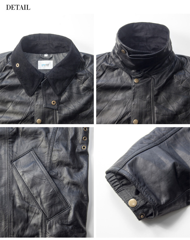 YOUSED ユーズド オールレザードライバーズジャケット 本革 リメイク