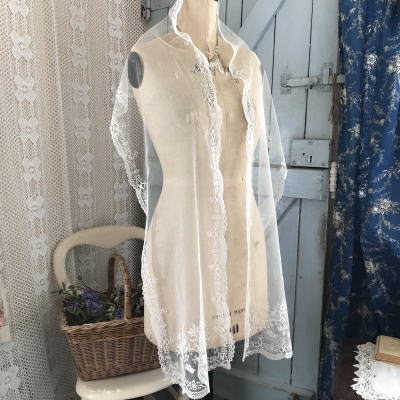 パリ発送】L2560 フランスアンティークレースクロス カットワーク手