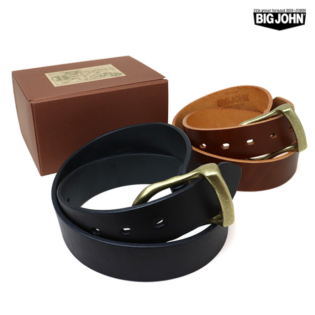 BIG JOHN ビッグジョン 5ミリ厚 姫路レザーベルト VBLT02 BK ブラック