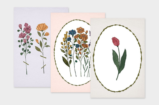 ポストカード〔アート タッチ〕pampeliška 花柄｜タッチアンド