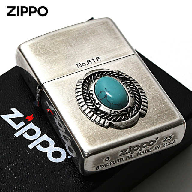 Zippo ジッポー イミテーションストーン ターコイズ Turquoise 銀