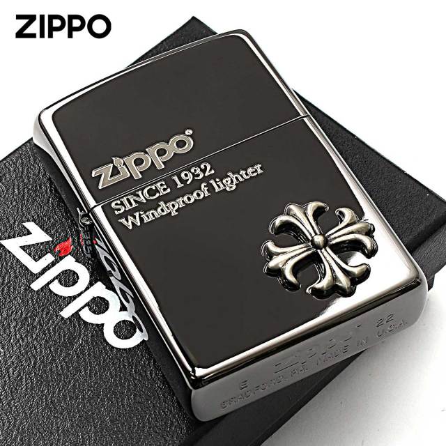 Zippo ジッポー クロス 十字架 Cross ブラックニッケルし クロスメタル