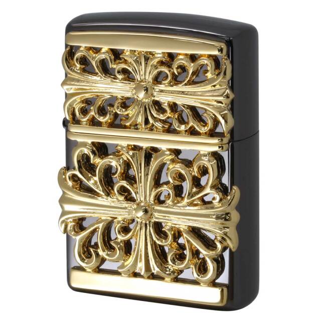 Zippo ジッポー クロス 十字架 メタル ジャケット 銀メッキイブシ