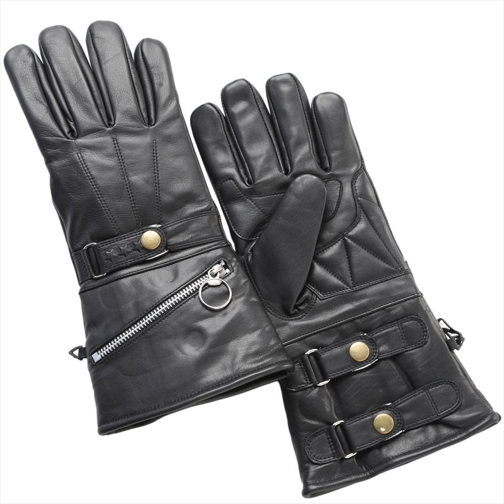 LG06 本革 ガントレットレザーグローブ 手首を完全ガードする超ロング