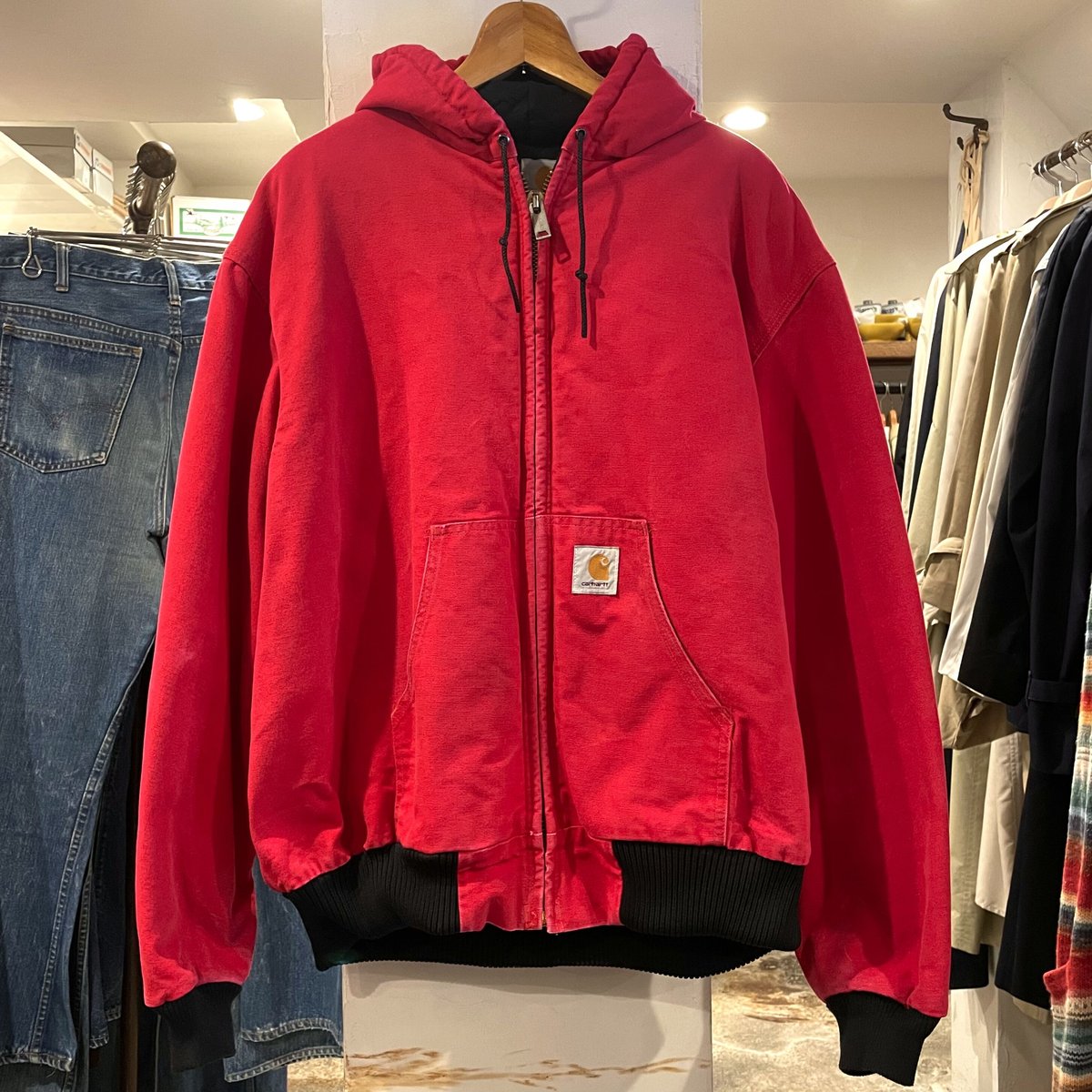 carhartt 90s USA製 アクティブジャケット 2XLサイズ 赤 ダック地