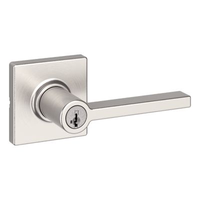 Satin Nickel Hollis Lever (Square) - Keyed - featuring SmartKey
