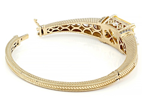 Judith Ripka Canary Cubic Zirconia 14k Gold Clad Princess Bangle