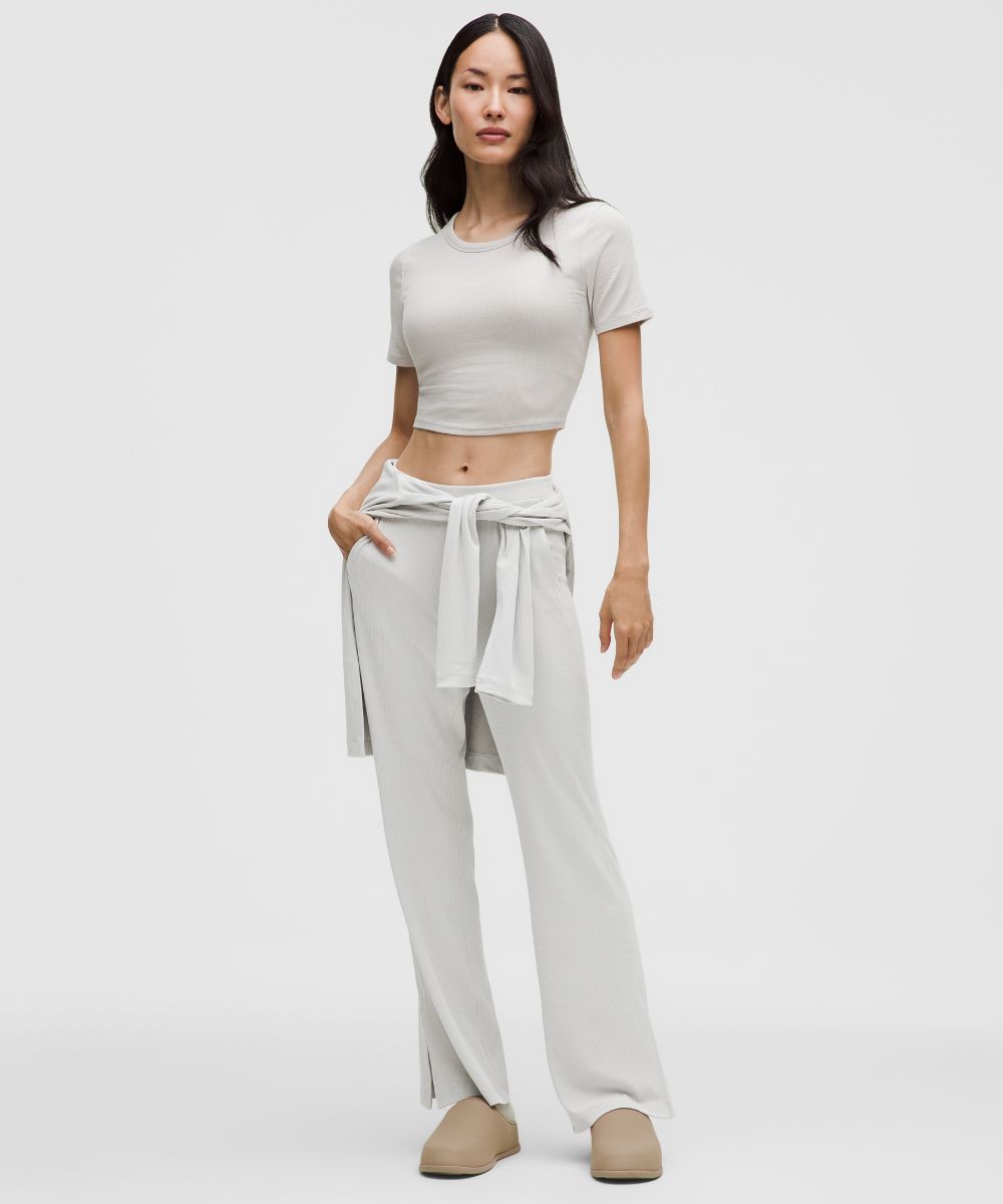 リブドレーピーSoftstreme ハイライズパンツ *アジアフィット | パンツ