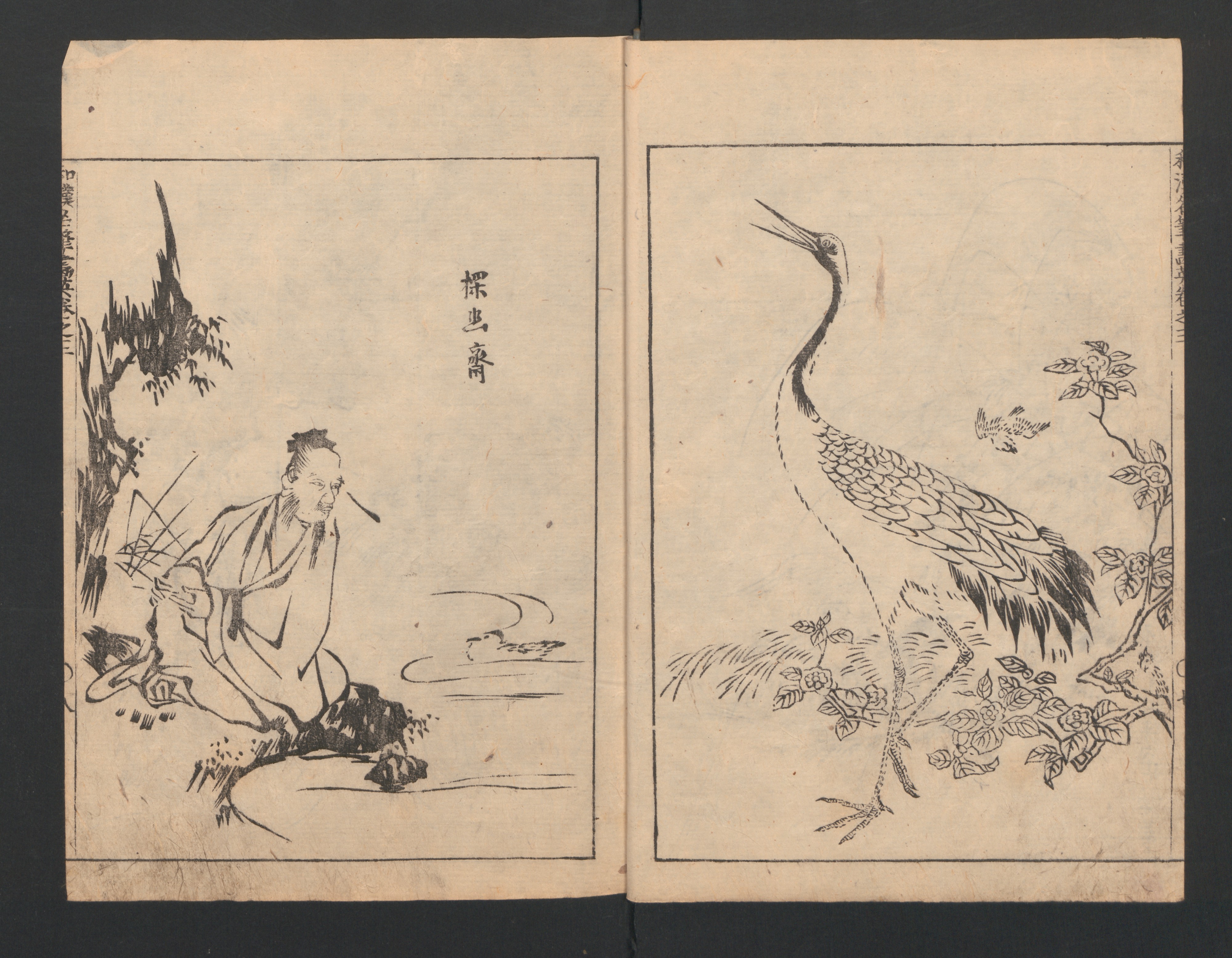 After Kano Tan'yū 狩野探幽 - Illustrated book (Gaei wakan meihitsu
