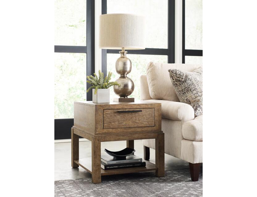 010915 by American Drew - Evans Drawer End Table | Waters Home