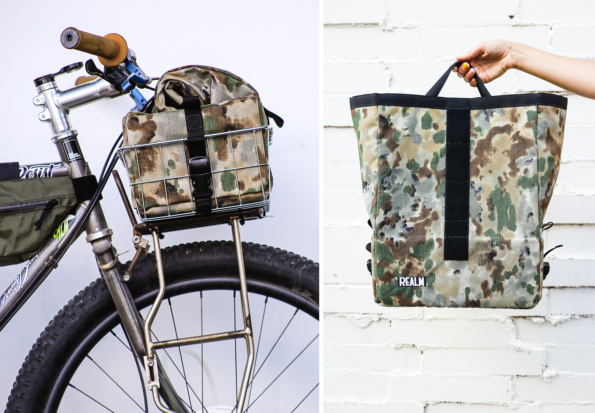 Dark Realm: Wald Basket Bag Drip Camo | The Radavist | A group of
