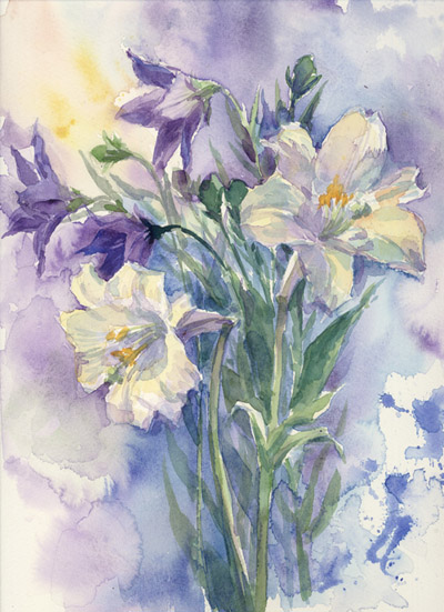 ユリの水彩画 1864年制作 ユリの水彩画 1864年制作 ユリの水彩画 1864