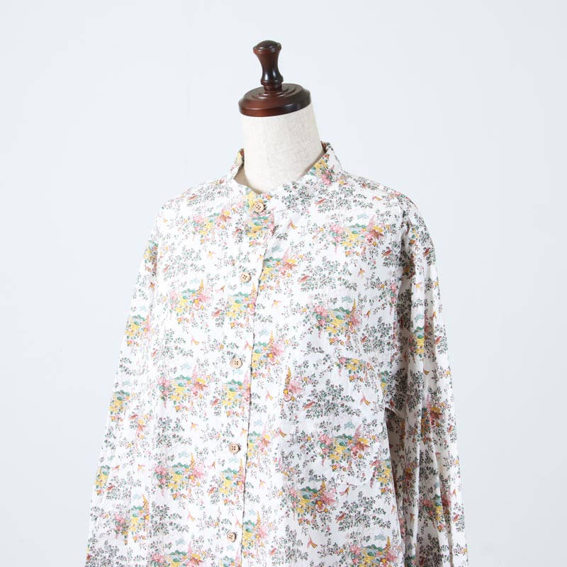 YAECA (ヤエカ) CANVAS DESIGN PAINTS STAND COLLAR SHIRT LIBERTY
