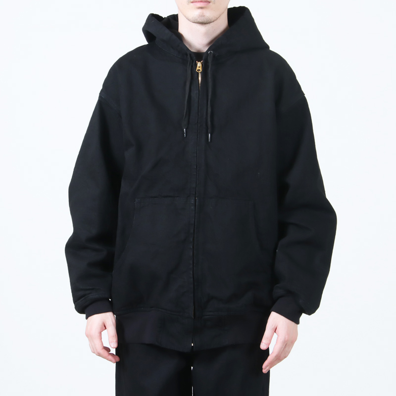 COMOLI (コモリ) ブラックデニム ジップパーカ