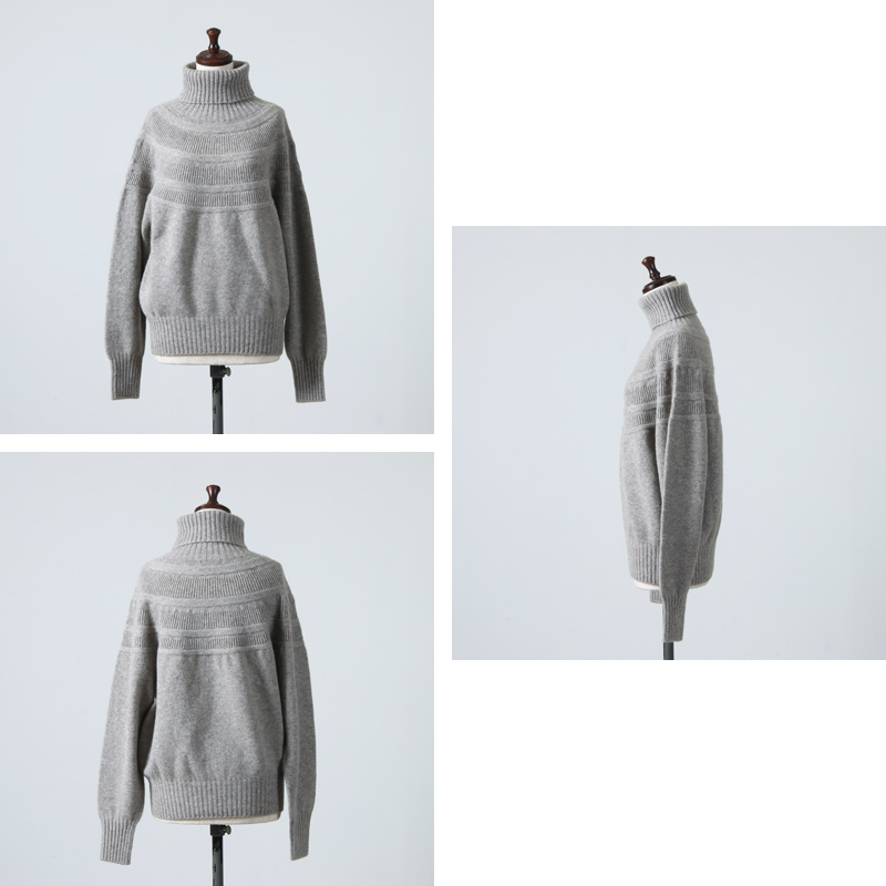 FACTORY (ファクトリー) ヤク レース柄オフタートルセーター