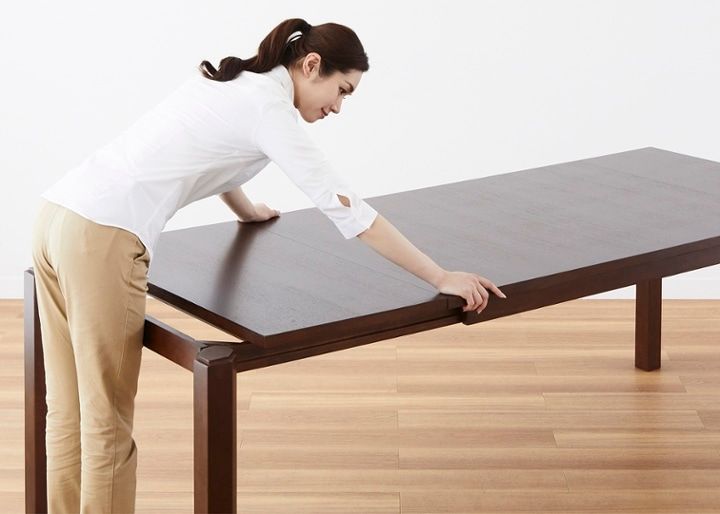 エクステンション・ダイニングテーブルv02 1600～伸長式～天板を伸長し