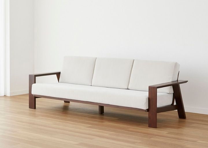 ウッド・ソファv02・2人掛け・3人掛け～直線的なフォルムに組み上げた