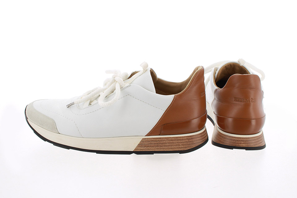 スニーカー レザー 白/ベージュ メンズ #42