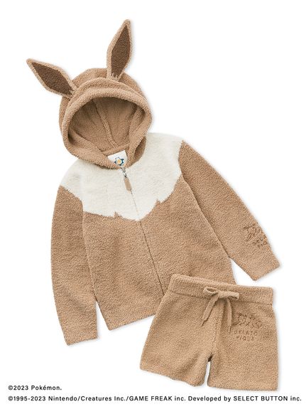 ポケモンスリープ】ベビモコ イーブイ パーカ＆ショートパンツセット