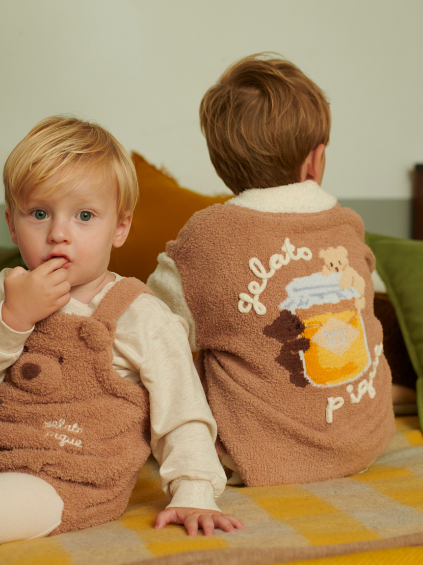 KIDS】ベビモコはちみつベアピケジャン(パーカ)｜ルームウェア