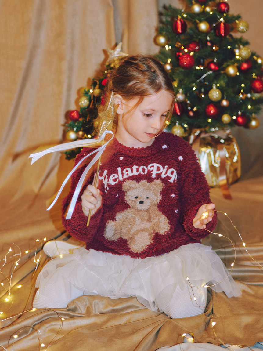HOLIDAY】【KIDS】ジェラートスノーベアプルオーバー(ニットプル
