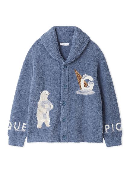 HOMME】パウダーフォレストベアジャガードカウチン(カーディガン
