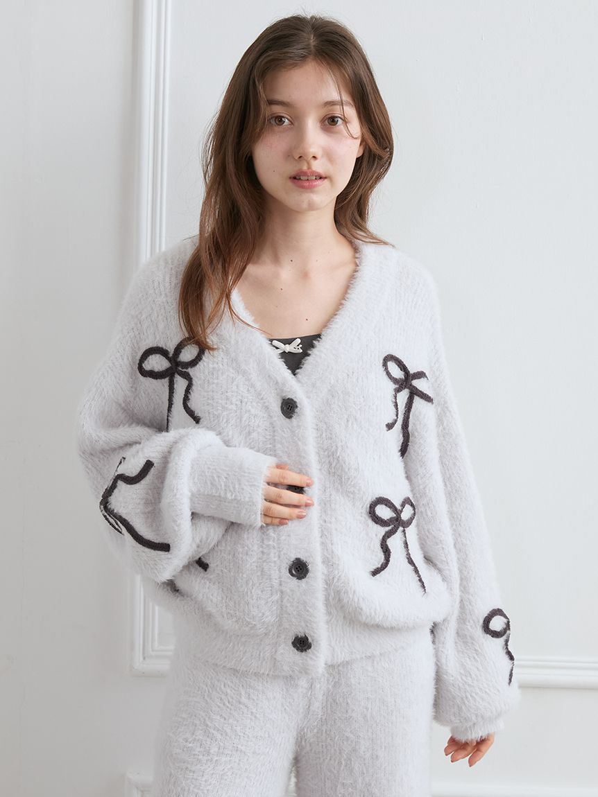 リボンフェザーカーディガン(カーディガン・ガウン)｜ルームウェア