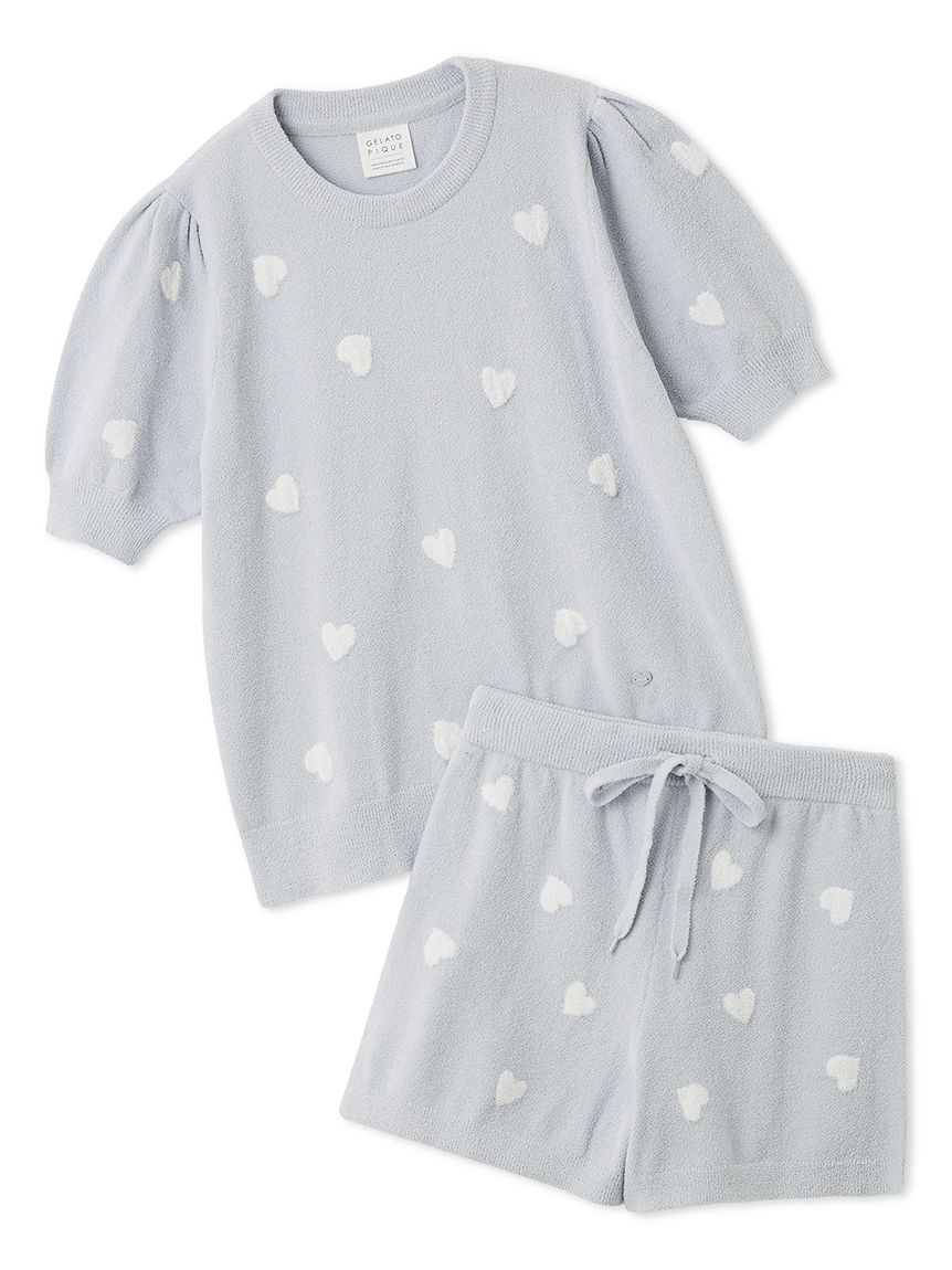 ONLINE限定】エアリーモコハートジャガードプルオーバー&ショート