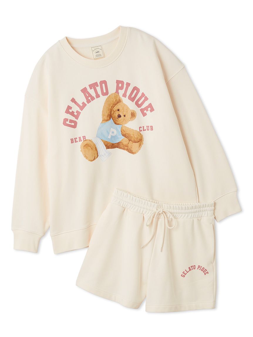 ONLINE限定】スポーティーベア裏毛プルオーバー＆裏毛ショートパンツ