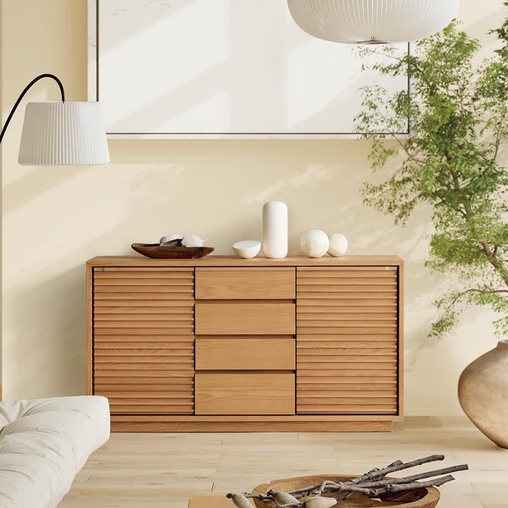 Reticol/レティコル オークストライプシリーズ サイドキャビネット