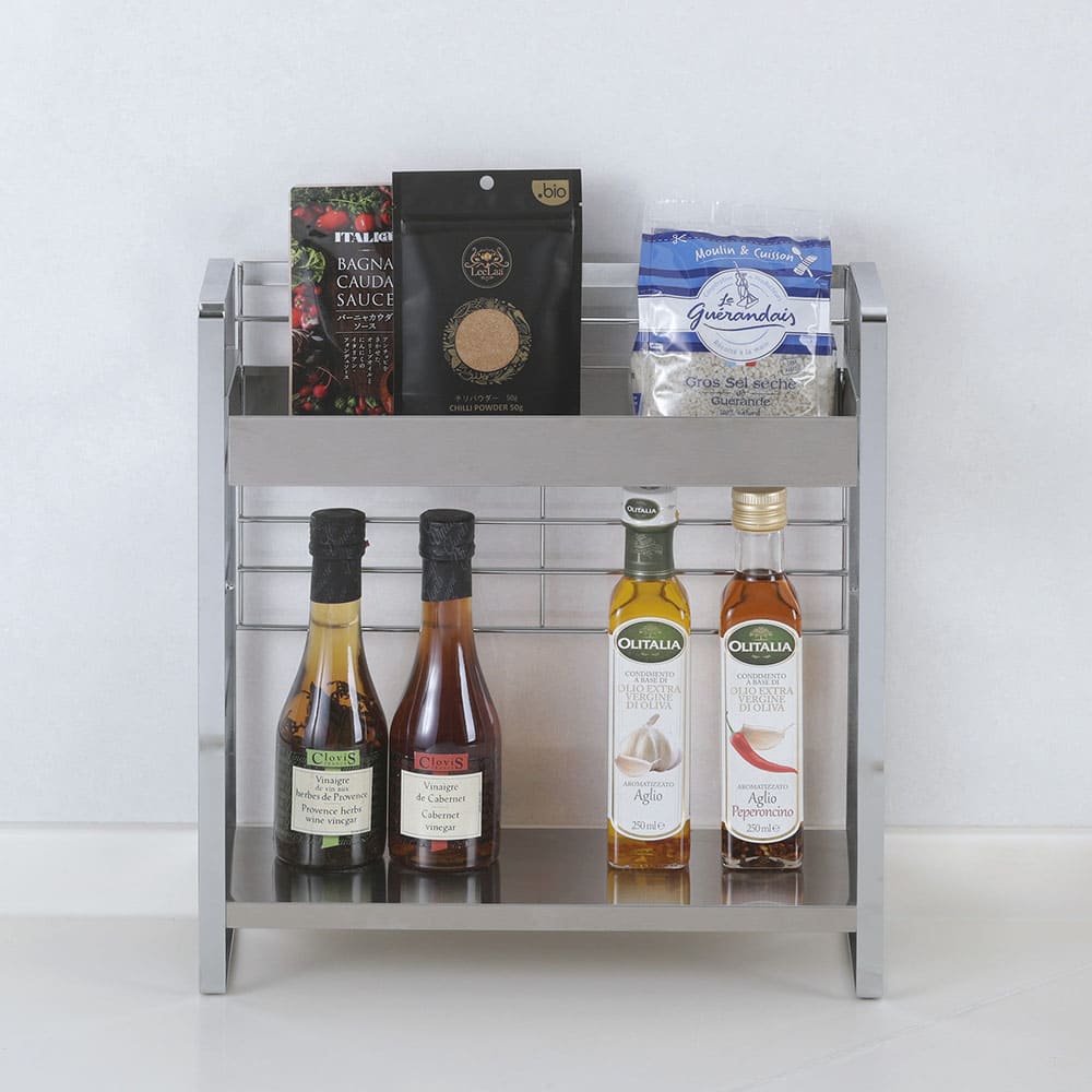 幅が選べるステンレス棚スパイスラック（上段ボックスタイプ） 通販
