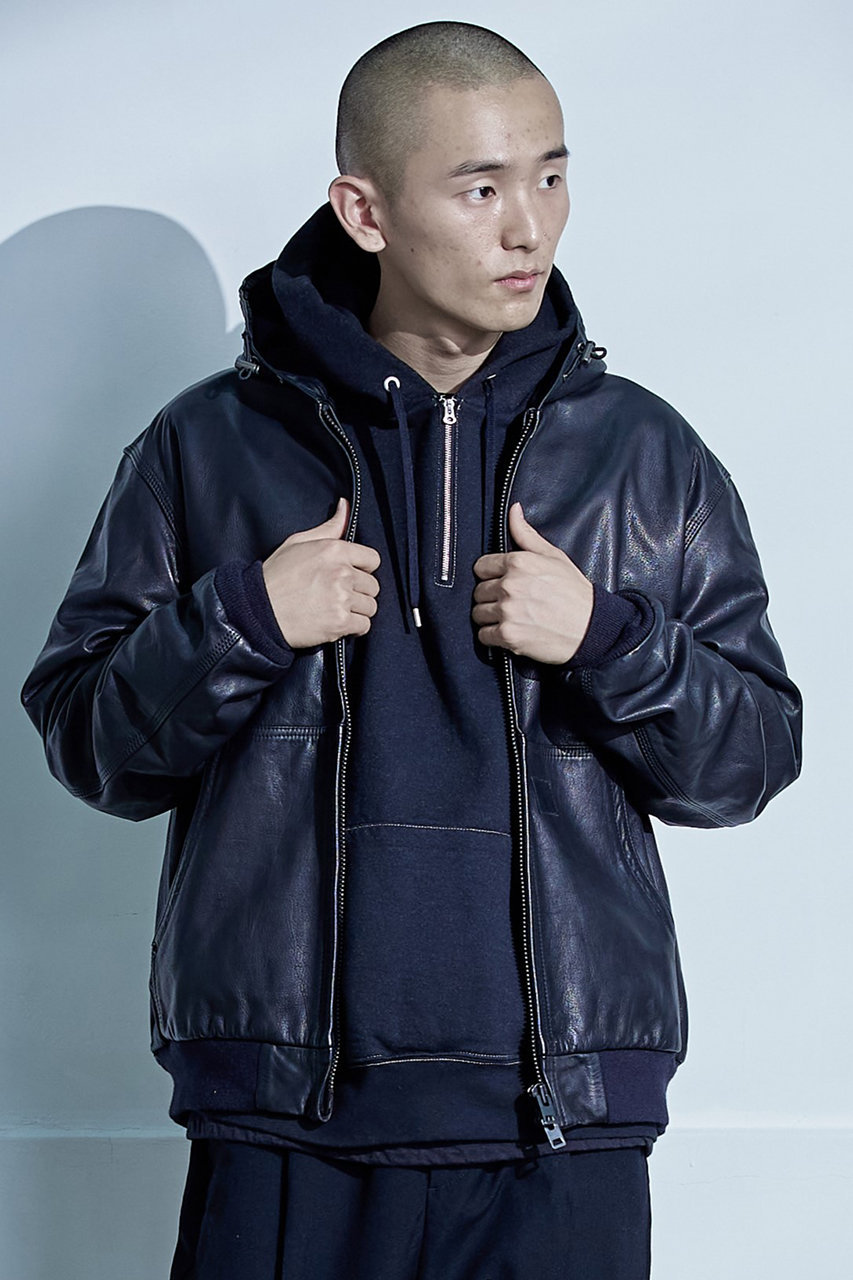 sisii(シシ)｜【受注生産】【UNISEX】レザー パーカージャケット
