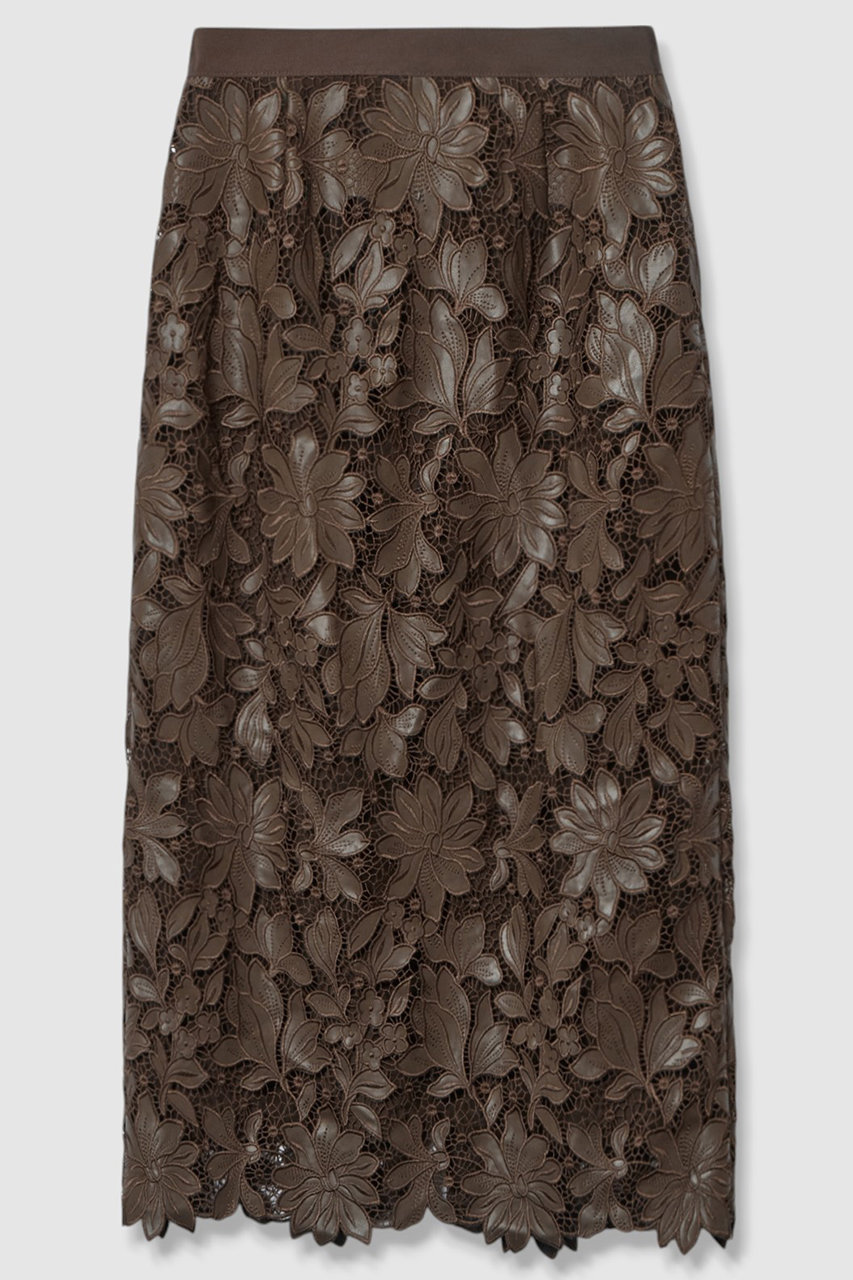 楽天ポイント還元】ANAYI レザーフラワーエンブロイダリー スカート