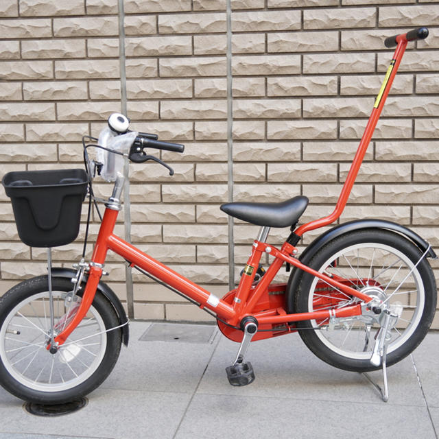 MUJI (無印良品) - 無印良品 16型幼児用自転車（赤） 押し棒•補助輪