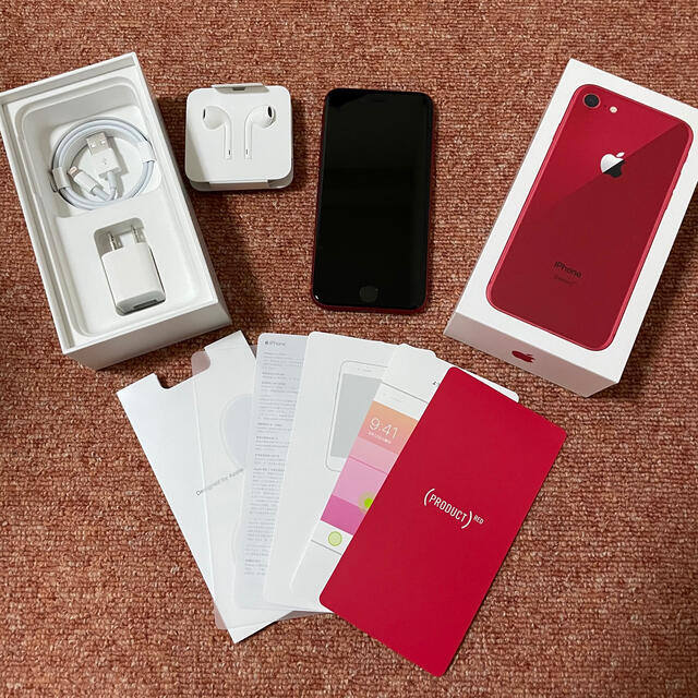 iPhone8 64GB レッド SIMフリー スマホ 64GB レッド SIMフリー 本体 箱