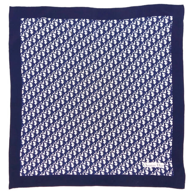 Dior クリスチャン ディオール スカーフ ブルー トロッター柄