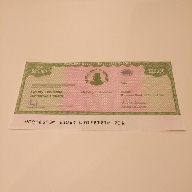 未使用 2004年 ジンバブエドル 2万ドル ジンバブエ トラベラーズ