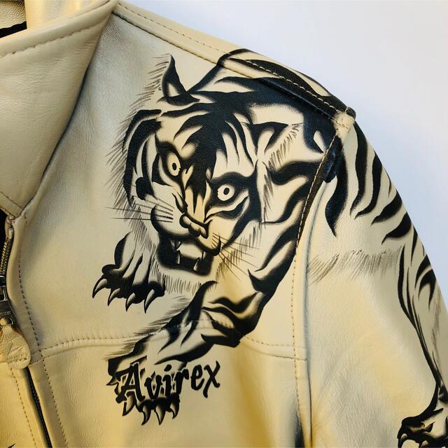 AVIREX - 希少 AVIREX 80着限定 虎&蛇墨絵 本革 シングルライダース XL