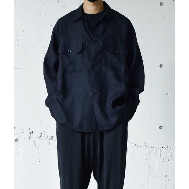 COMOLI - 22ss COMOLI ピッコロ製 リネンCPOシャツ Navy 46の通販 by