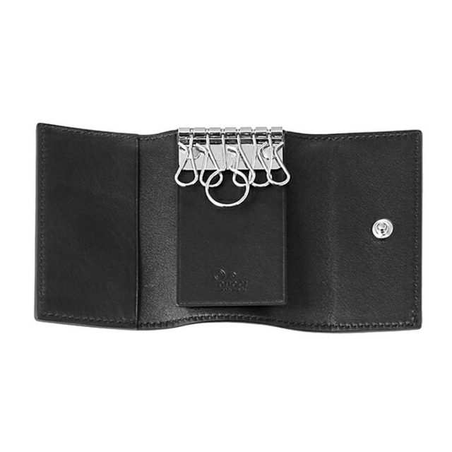 GUCCI - 新品 グッチ GUCCI キーケース マイクロ グッチ シマ ブラック