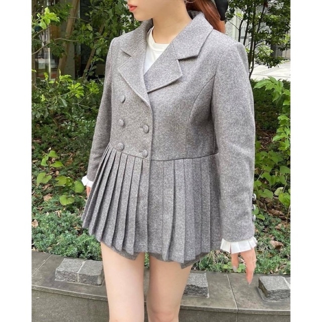 épine - epine エピヌ プリーツフリルジャケット グレーの通販 by Ci