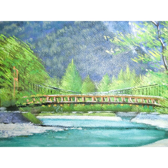 ART】瀬良風香真筆(上高地の清流と穂高)4号の通販 by アートギャラリー