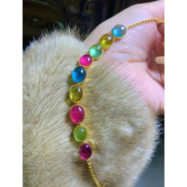 ⭐︎【高級】トルマリン ブレスレット k18 22.4ctの通販 by Rui｜ラクマ