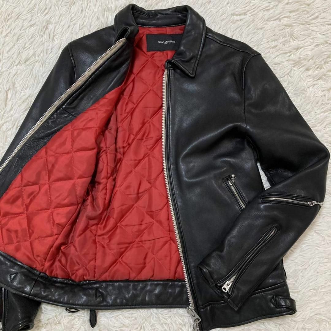 nano・universe - 極美品 M ナノユニバース ラムレザー ライダース