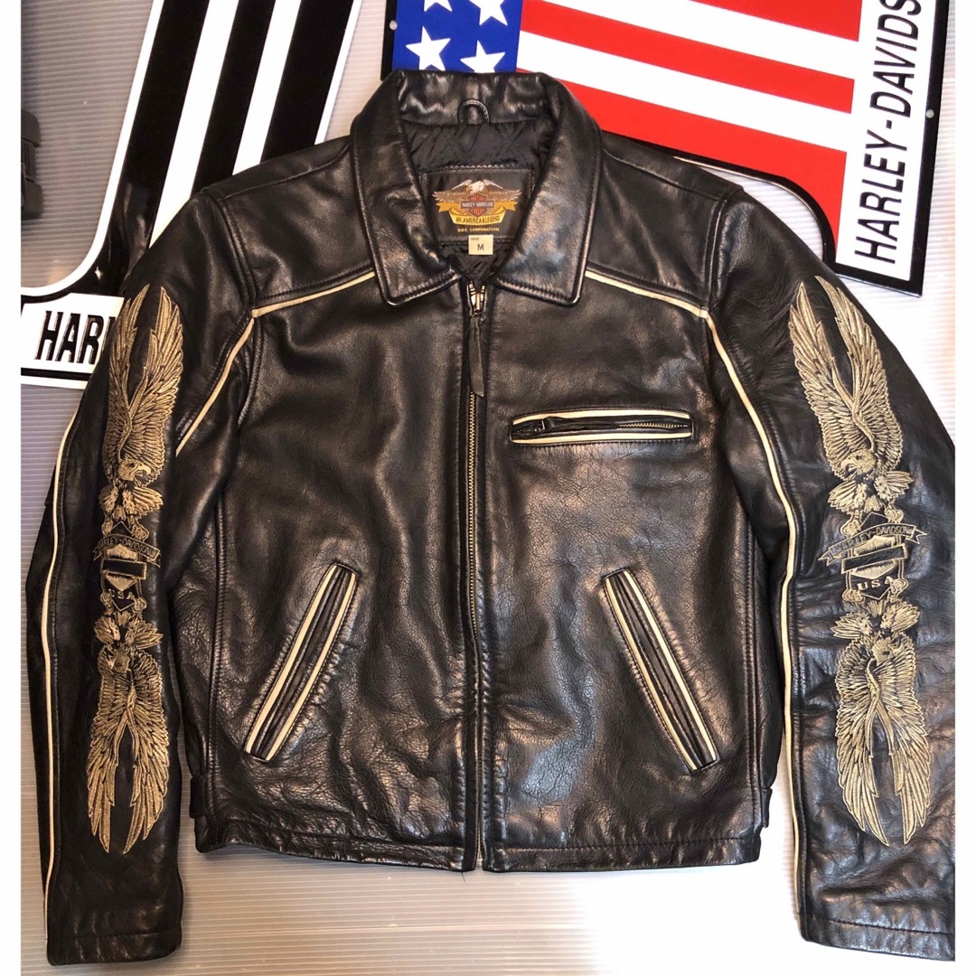Harley Davidson - 【稀少！金糸刺繍！限定品！】山羊&牛革ハーレー