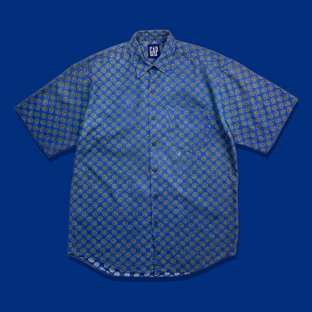 GAP - 90s GAP オールドギャップ 紺タグ 総柄シャツ ペイズリー柄