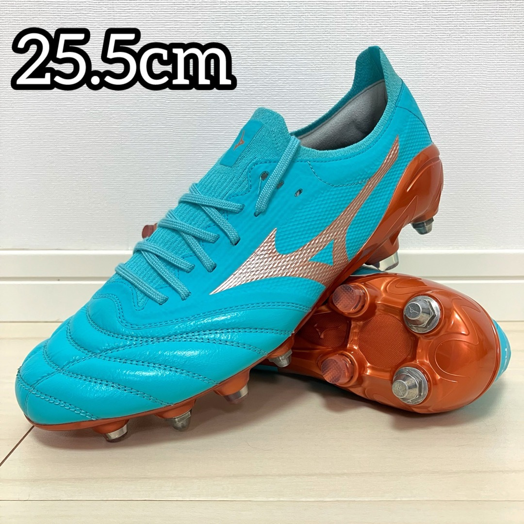 ミズノ サッカーシューズ JP 25.5 アクアブルー ミズノ サッカー