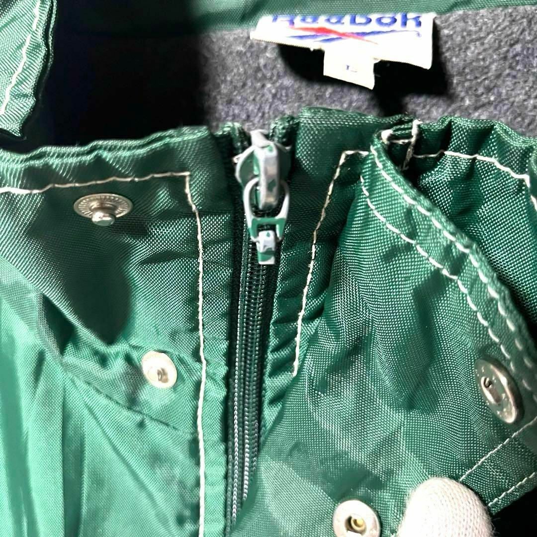 Reebok - 【色彩鮮やか】Reebok グリーン ナイロンジャケット 裏起毛 L