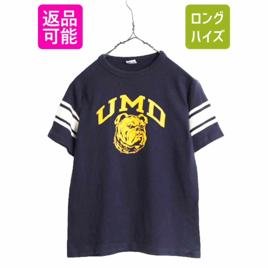 Champion - 80s USA製 チャンピオン カレッジ プリント フットボール T