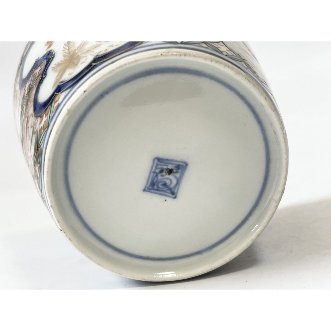 骨董アンティーク古伊万里色絵梅文様蕎麦猪口渦福大ぶり